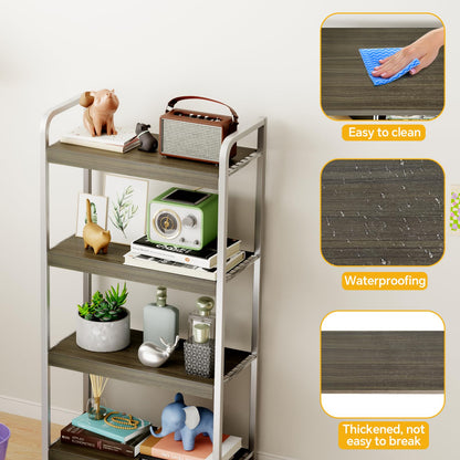 Giklux 4 PCS Wire Rack Covers for Pantry Wood Grain, 24''W * 12''D(Ready to Use) Faux Wood Shelf Covers for Wire Shelving, Rustic Closet Shelves Covering Toppers, for Pantry, Bathroom, Kitchen,(Dark)