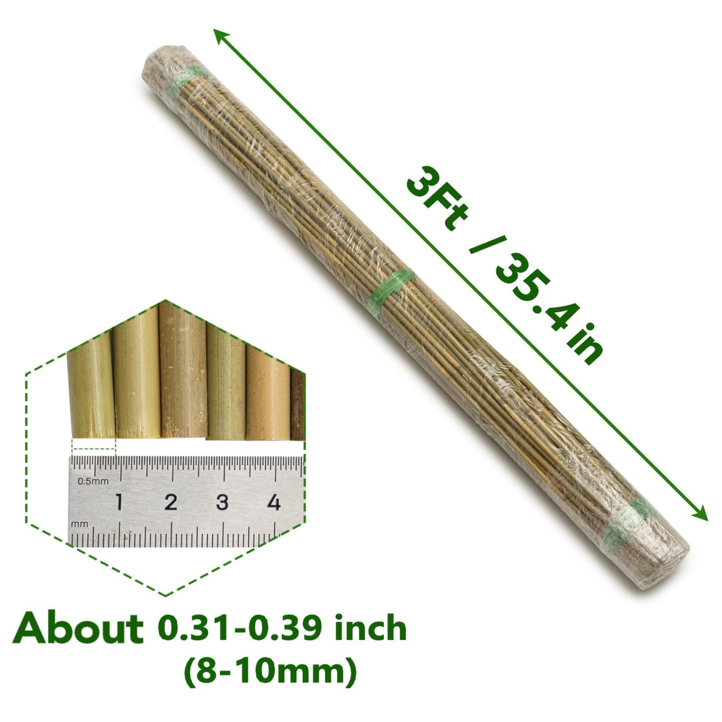 Taoskai 70 Pcs Bamboo Stakes, 3 Feet Natural Bamboo Garden Stakes for Plant, Garden Bamboo Plant Sticks for Plants Support, Tomato, Beans, Vegetable and Climbing Plants