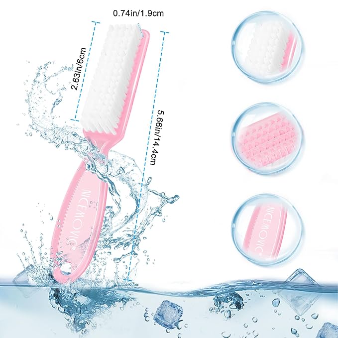 NICEMOVIC 20 Pcs Nail Brush for Cleaning Fingernails, Handle Grip Nail Scrubber