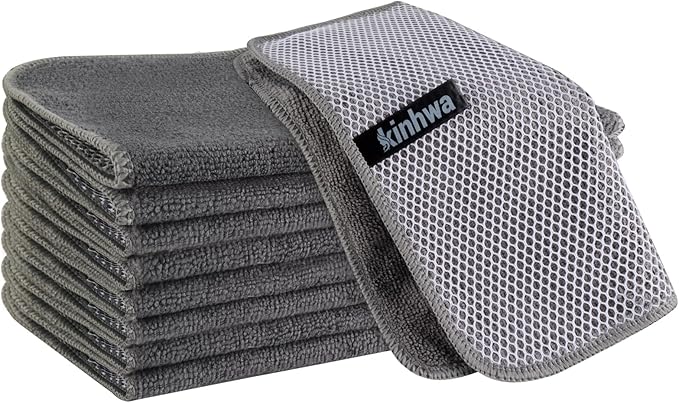 KinHwa Kitchen Washcloths for Dishes Absorbent Microfiber Dish Cloths Quick Dry