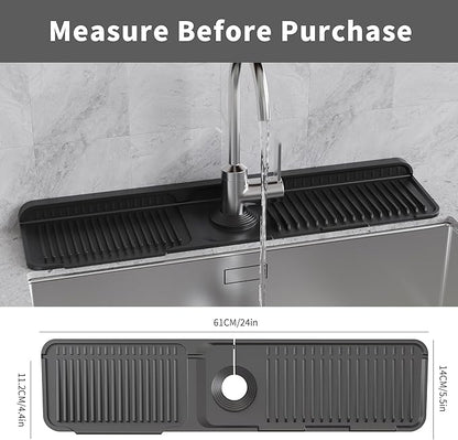 WAFT YEARN 24X5 Inch Silicone Durable Faucet Mat Kitchen Sink Splash Guard