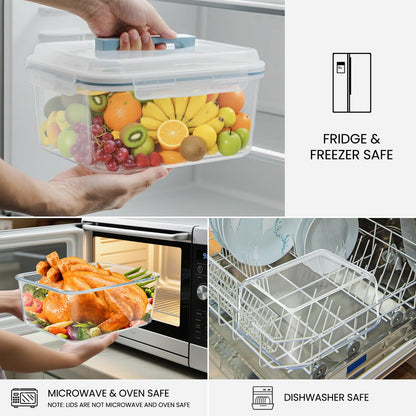Hontent Large Glass Storage Containers with Lids 201oz Extra Large Big Airtight Glass Food Storage Containers for Rotisserie Chicken Watermelon Leftovers Marinade Turkey, BPA Free, Dishwasher Safe
