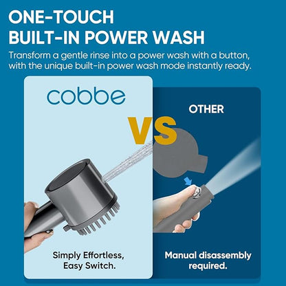 Cobbe Filtered Shower Head with Handheld, 4+1 Spray Mode Showerhead with Filters, Built-in Power Wash for Hard Water - Remove Chlorine - Reduces Dry Itchy Skin, Luxury Gray