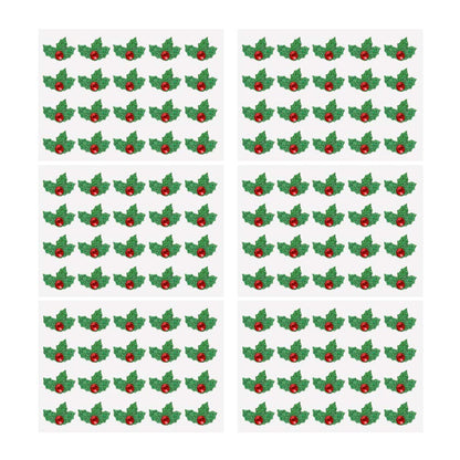 Amosfun 10 Sheets/Pack Green and Red Christmas Holiday Holly Leaves Stickers DIY Christmas Decorative Stickers