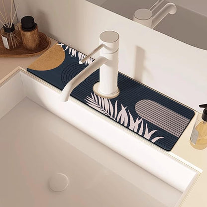 Sink Faucet Absorbing Mat, 2 Pack Drying Mat Around Faucet Sink Splash Guard