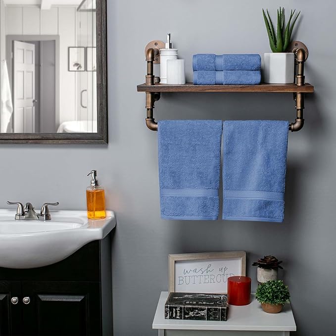 SUPERIOR Egyptian Cotton Pile Hand Towel Set of 4, Ultra Soft Luxury Towels