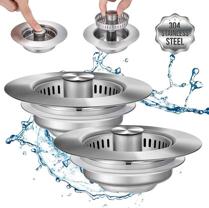 Upgraded 3 in 1 Kitchen Sink Drain Strainer