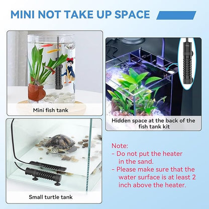 hygger Ceramic Submersible Aquarium Heater, New Explosion-Proof Fish Tank Water Heater with External Temp Controller Auto Thermostat Heater for Saltwater Freshwater (50W for 3~10 Gallon)