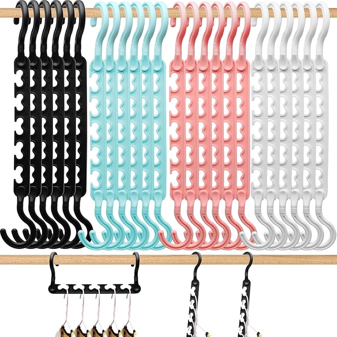 24-Pack-Closet-Organizers-and-Storage, Closet-Organizer-Hangers 5 Holes