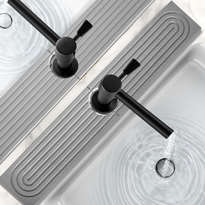 24 Inch Stone Faucet Mat for Kitchen Sink, Kitchen Sink Splash Guard-Water