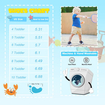 JOINFREE Kids Water Sports Shoes Toddler Auqa Sneakers Boys Girls Outdoor Quick Dry Beach Surf Barefoot Lightweight Non-Slip Breathable Swim Shoes 9 Toddler Black