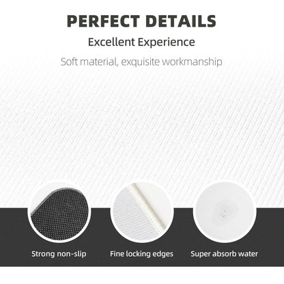 Scczsin White Turquoise Marble Kitchen Rugs Microfiber Floor Mats Cushioned Carpet Runner Rug for Laundry Bathroom Living Room, 2 Piece Set 17"X 47" + 17"X 30"