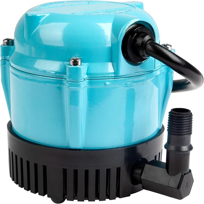 Little Giant 1-AA-18 115 Volt, 1/200 HP, 170 GPH Small Submersible Permanently Oiled Pump for Fountains, Water Displays and Air Conditioners, 18-Foot Cord, Blue, 500500
