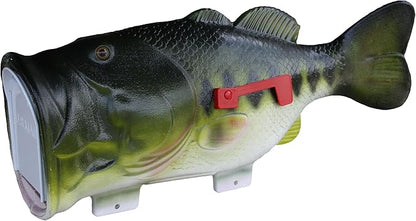 Rivers Edge Products Largemouth Bass Fish Mailbox, Mailbox for Outside, Post Mount, Metal, Plastic Outer Layer, Hand-Painted Markings, 40 X 16 X 10 Inches, 15 Pounds, 1 Count