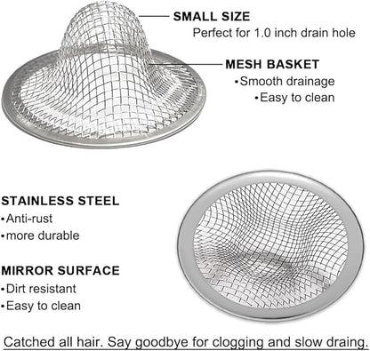 1.0" Small Drain Strainer, Sink Drain Hair Catcher, Bathroom Sink Drain Strainer