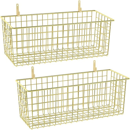 2 Sets Extra Large Hanging Wall Basket, WallmountedFruit Vegetable Toy Snack