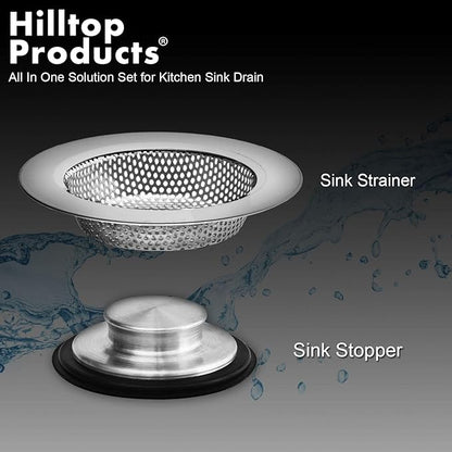 2PCS - Kitchen Sink Drain Strainer and Anti-Clogging Stopper Drainer Set