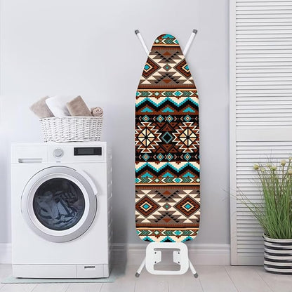 Africa Ethnic Pattern Ironing Board Cover Standard Size 15x54 inch, Hook and