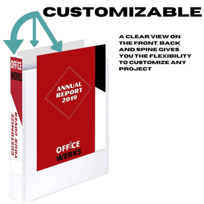 3 Inch 3 Ring Binder with Pockets, Heavy Duty D-Ring, Holds 725 Sheets, Customizable Clear View Cover, Durable Non-Stick, for 8.5 x 11 Inch Paper, for Home Office and School Supplies, White, 1 Pack