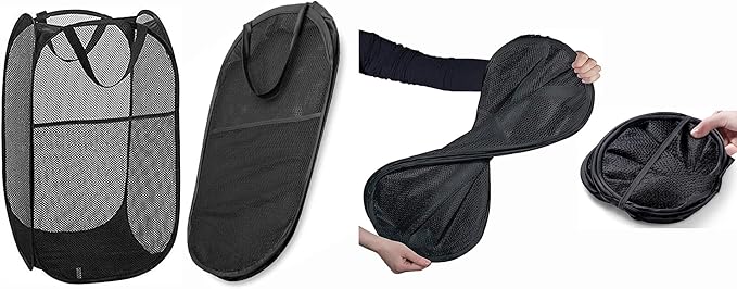 2 Pack Pop Up Laundry Hampers, Collapsible Mesh Laundry Basket, Foldable