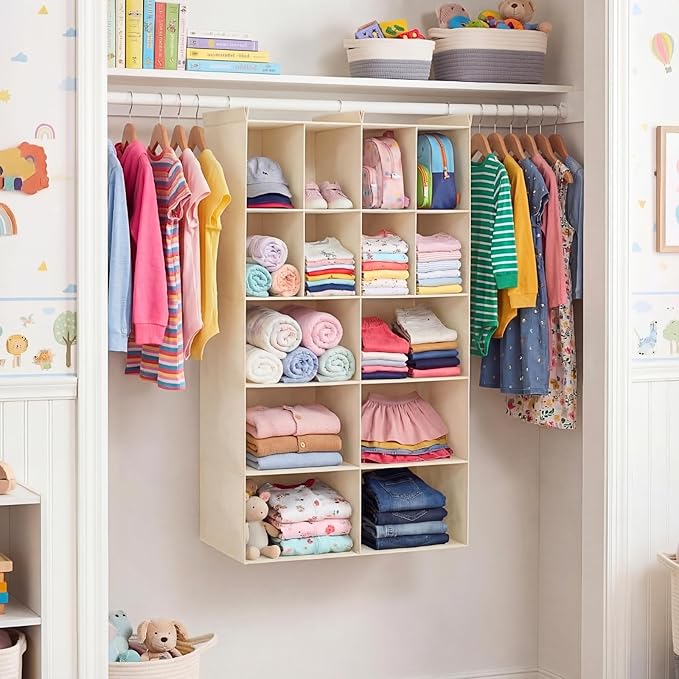 Ofiray-home 5 Tier Hanging Closet Organizer, 14 Compartments Sweater Organizer