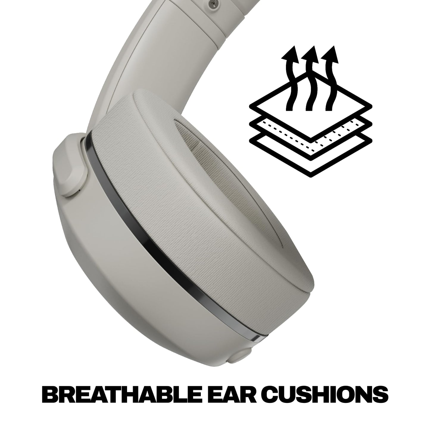 Skullcandy Crusher 540 Active Wireless Bluetooth Headphones with Multi-Sensory Bass, Noise Isolating Over-Ear Fit, Sweat and Water Resistant, 40 Hours Battery, Microphone for iPhone Android - Concrete
