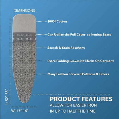 Bartnelli Ironing Board Cover and Pad, Made in Europe