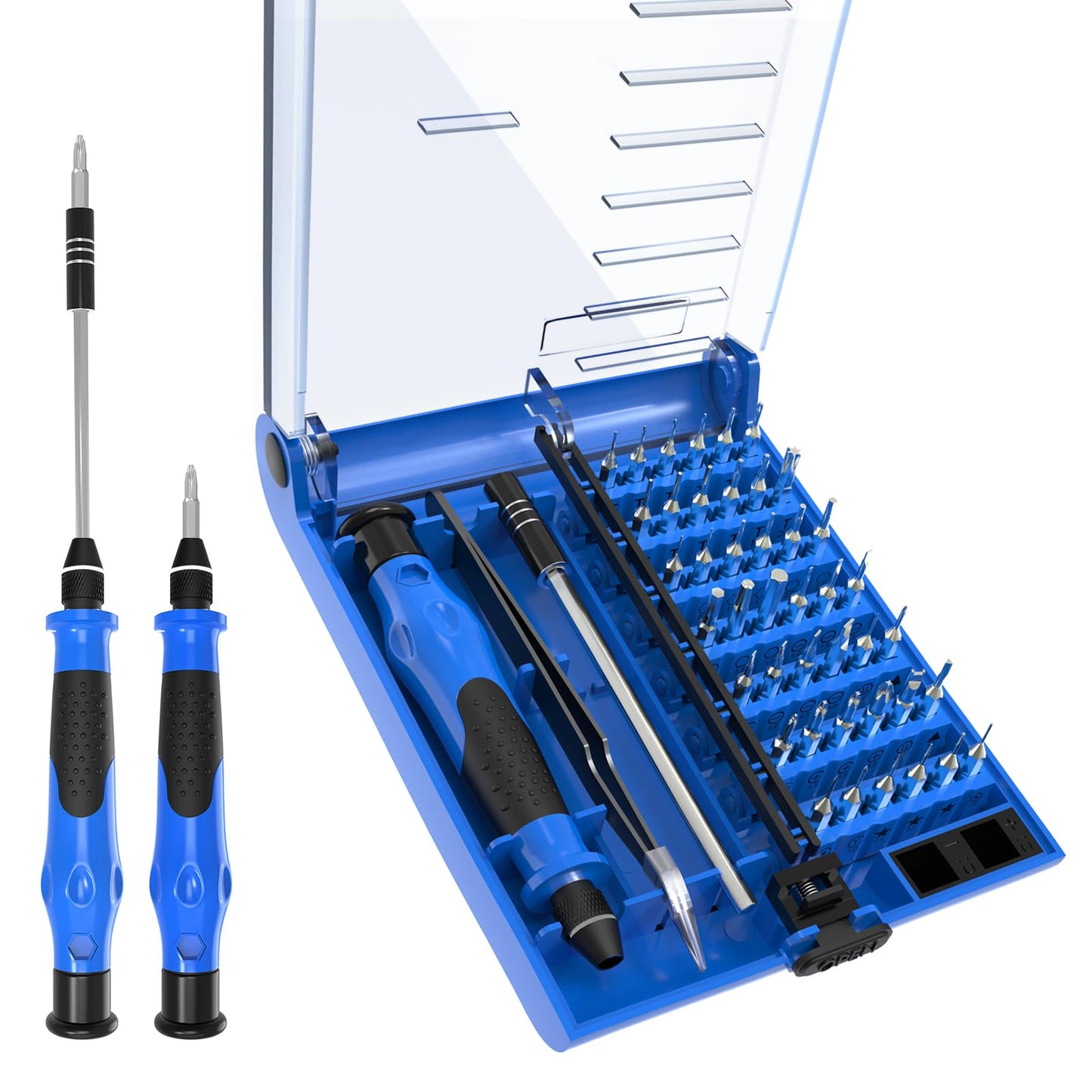 Mini Screwdriver Set with 42 Bits, VCELINK 45 in 1 Small Precision Magnetic Tiny Screwdriver Bit Kit with Tweezers & Extension Shaft for Laptop, PC, Phone, Computer, Game Console