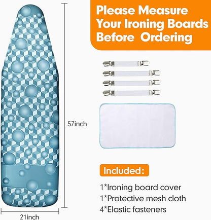 Ironing Board Cover and Pad, 21x54 Extra Large Thick Iron Padding, Scorch &