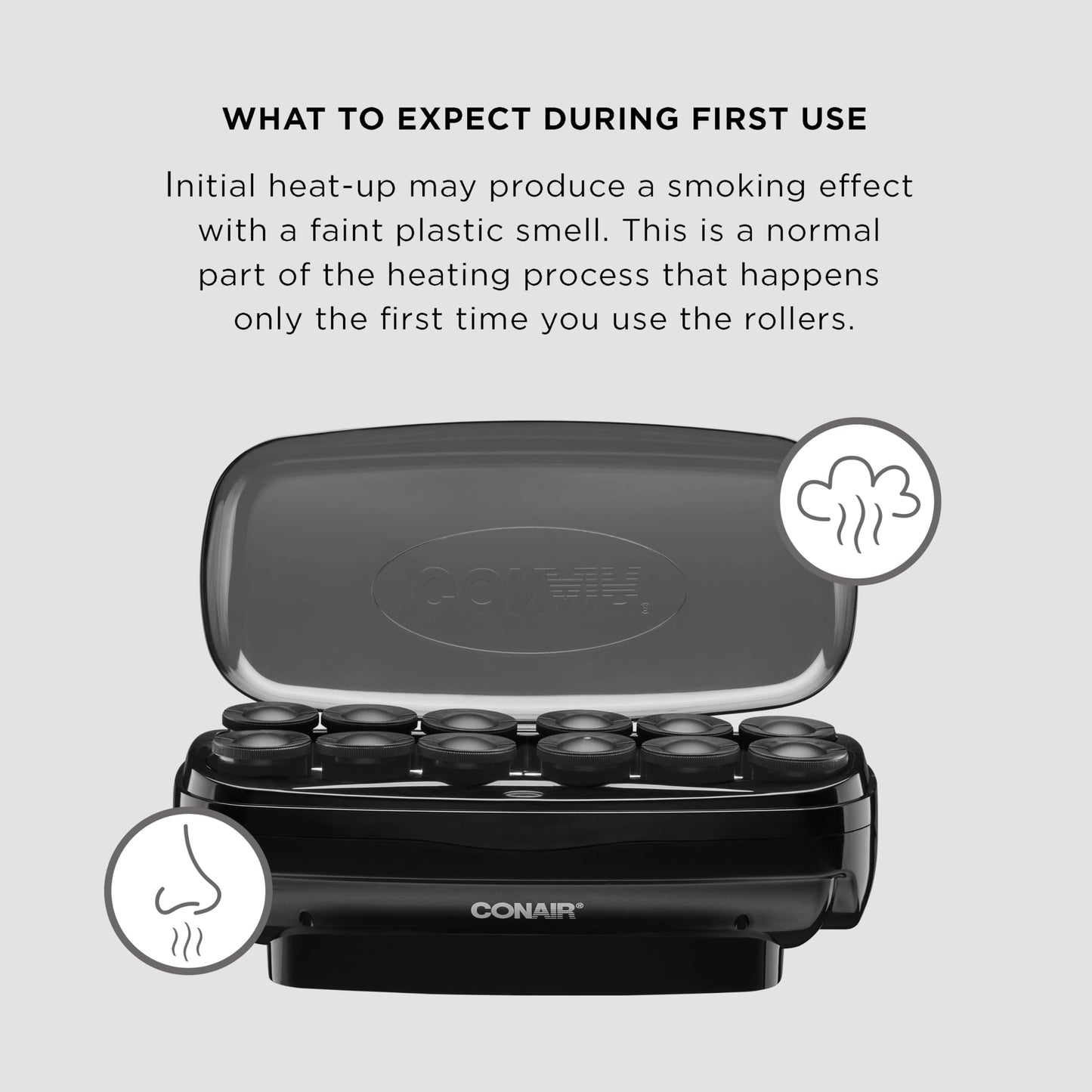 Conair Hot Rollers for Long, Medium & Short Hair, 12 Jumbo 1 ½" Heated Hair Rollers with Clips, Hot Curlers for Women, Volume & Curls, Amazon Exclusive, Black