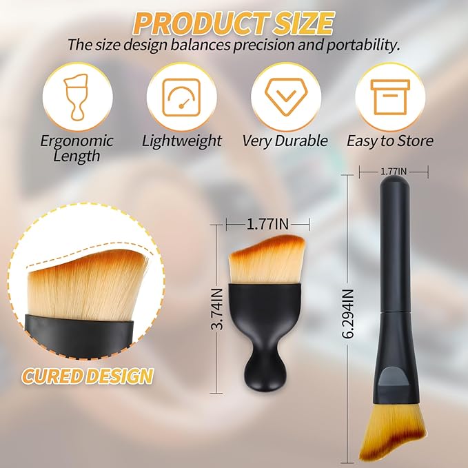 4PCS Car Interior Dust Brush, Soft Microfiber Bristles, Car Detailing Brush