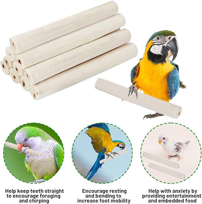 10 Pieces Bird Parrot Chew Toy Sola Sticks, Natural Parrot Soft Chew Shredding & Foraging Toy, Bird Foot Toys for Cockatiel Conure Quaker Budgie Parakeet Bunny Guinea Pig Chinchilla Rabbit