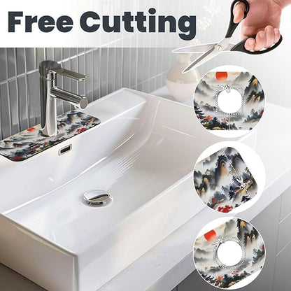 Chinese Sun Mountain Tower Garden Fashion Kitchen sink faucet pad, strong water