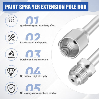 Lanties 15 Pcs Airless Paint Sprayer Accessories Included 8 Pcs Reversible Airless Sprayer Tips, 2 Pcs Nozzle Tip Guard and 5 Pcs Airless Paint Sprayer Gun Extension Wand with Red Guard Pole Rod