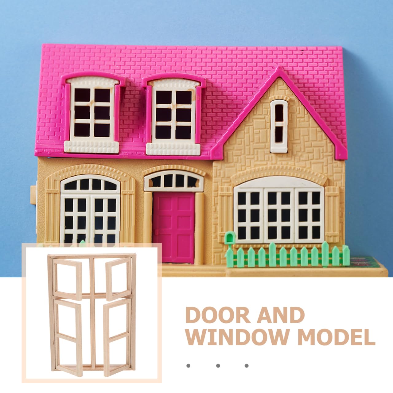 Totority Dollhouse Doors and Windows Model 1 12 Scale Miniature Wooden Frame Door Window Accessory for DIY Craft Scenes Doll House Furniture Home Decoration Mini House Building
