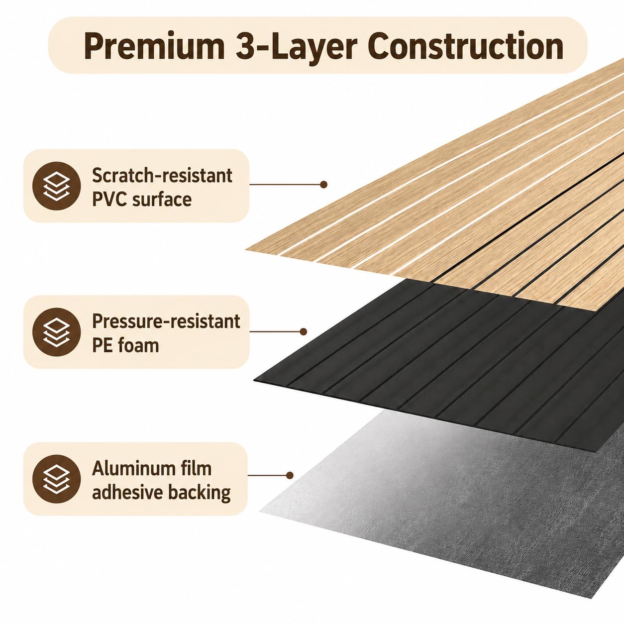 Greymond Peel and Stick Wood Slat Wall Panels, Teak, 118 x 15.7 in