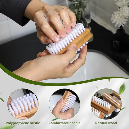 4 Pack Wooden Nail Brush