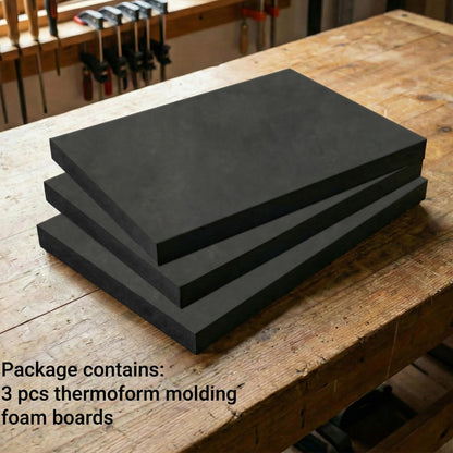 ENIPEDITA 3 Pcs Thermoform Molding Foam Sheet, Black Press Thermoform Sheet for Making DIY Crafts Sheath and Holster Board Molding Sheath(12 x 8 x 1 Inch)