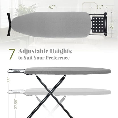 Ironing Board Full Size, RAINHOL 43"x13" Heavy Duty Compact Iron Board