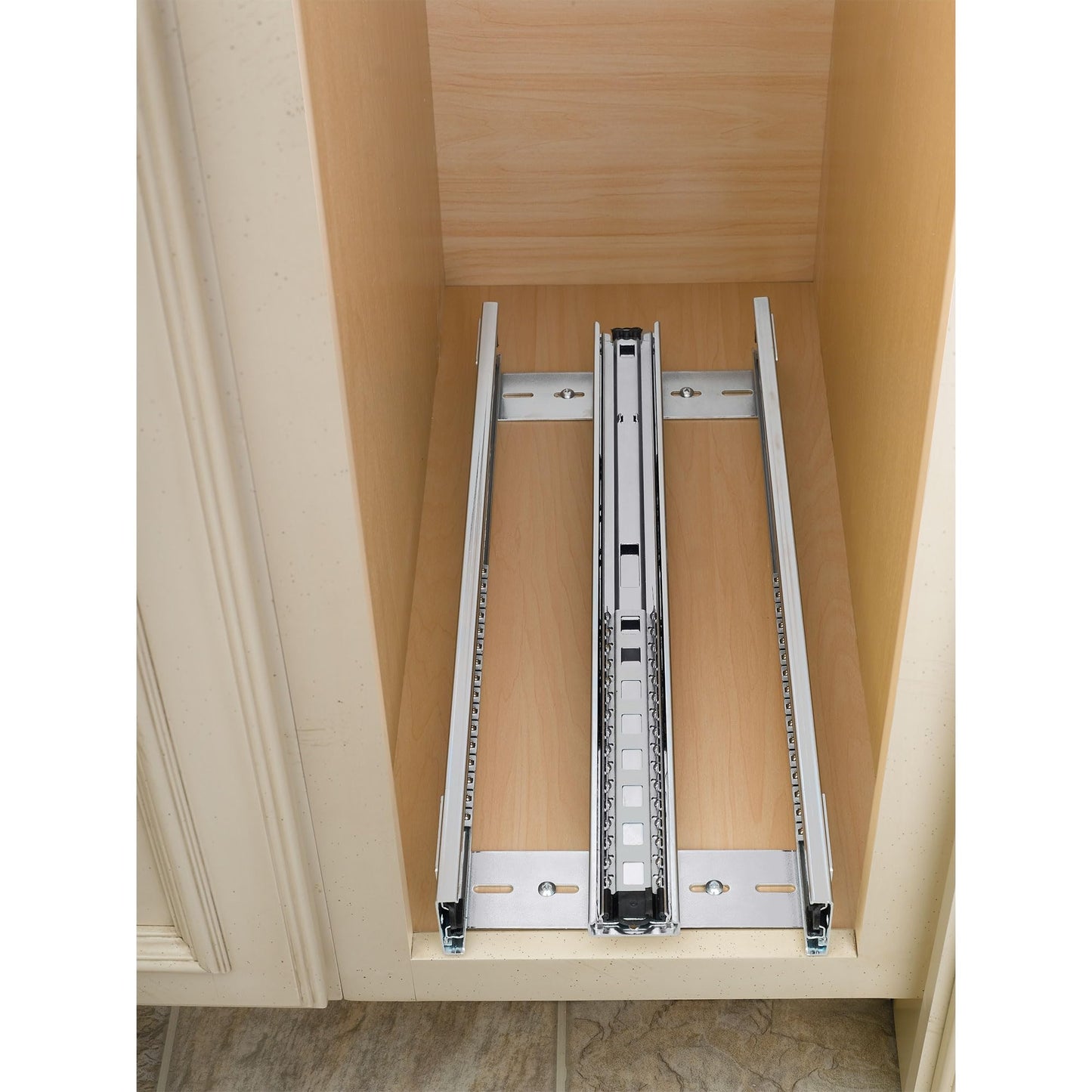 Rev-A-Shelf 6.5" Pullout Kitchen Cabinet Storage Organizer Slide Out Pantry Spice Rack with Adjustable Shelves, Natural Maple, 448-BC-6C