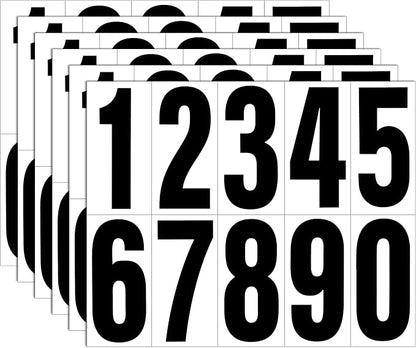 Reflective Number Stickers, 6 Sets 2 Inch Vinyl Waterproof Black Mailbox Numbers for Outside, Strong Self-Adhesive House Numbers Decals for Mailbox Door Signs Trucks