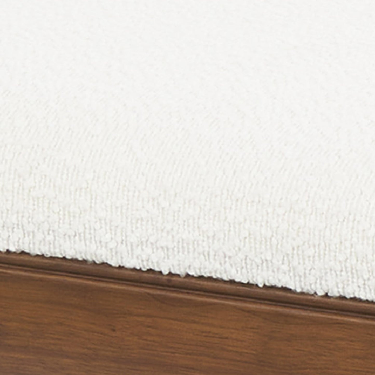 Deco 79 Fabric Home Bench Arm Entryway Bench with Brown Traditional Wood Turned Legs, Bedroom Bench 55" x 16" x 27", Cream