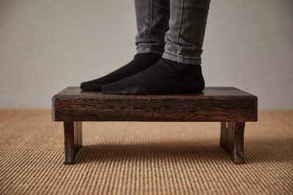 SINOBEST Wood Step Stool, Portable Rectangle Bed Stool, Small Step Ladder for Kitchen & Bathroom, Foot Rest Stool Under Desk, Large Surface, Strong and Durable