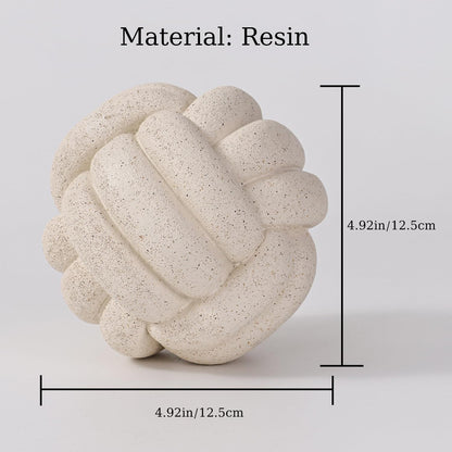 Dneuoir Knot Ball Statue Decor, Coffee Table Decor, Resin Aesthetic Decorative Accents for Book Shelf Entry Table Boho Modern Rustic Home Décor Office Living Room Decoration