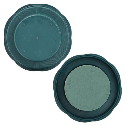 Juvale Flower Arrangements Supplies Wet Floral Foam Round - 6-Pack 4.7 x 2 in Round Green Plastic Vase Inserts - Floral Supplies for Fresh Flowers