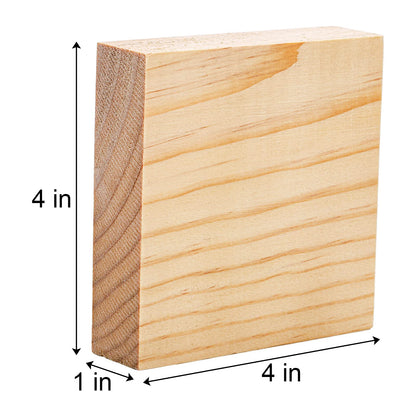 YOUEON 12 Pack Unfinished Wood Blocks for Art and Crafts, 4 X 4 X 1 Inch MDF Wood Board Wooden Square Blocks Craft Panels, Great for Crafts, Painting, DIY Projects, Carving, Engraving