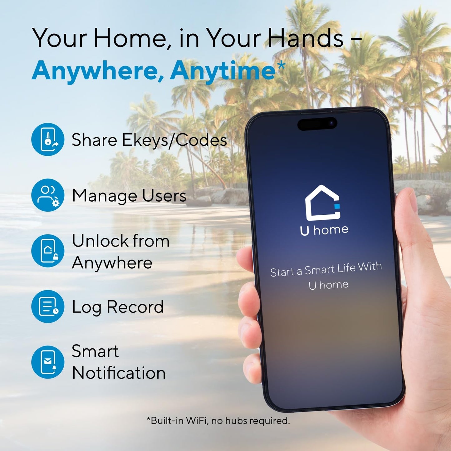 ULTRALOQ Bolt NFC WiFi Smart Lock, Keyless Entry Deadbolt with iPhone/Android Tap, App Remote Control, Keypad, Works with Apple Home, Siri, Alexa, BHMA Certified, Easy Install, 10 Mo. Battery