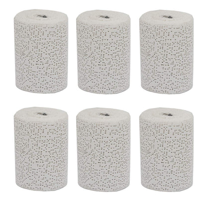 6 Pack White Plaster Cloth Gauze Bandages Rolls for Art Project, Belly Cast, Mask Making, Sculptures, Body Casts, Craft Projects, Scenery Construction - Each Roll 4 inch x 15 feet (Total 90ft Long)