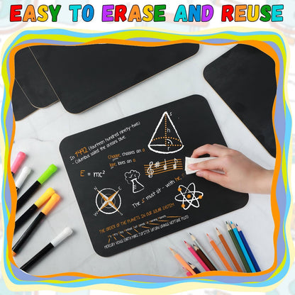 Humyoun 2 Pcs Chalk Board for Kids Bulk 9.5" x 12" Double-Sided Wooden Frameless Chalkboard Sign Blackboard for Kids Student School Classroom Home Office Restaurant Birthday Party Favors