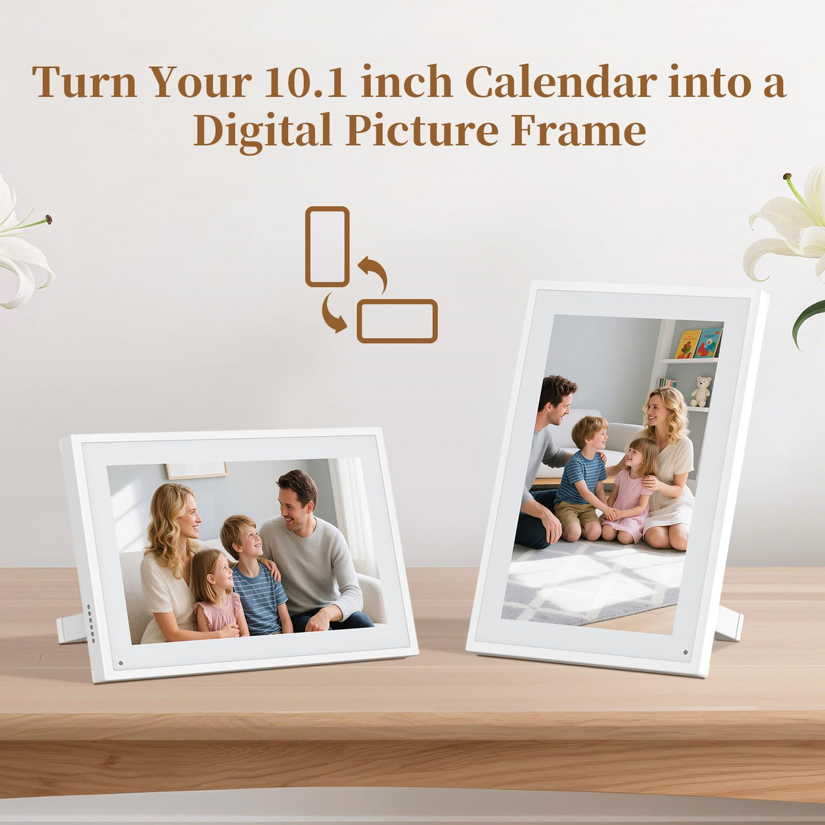 Smart Digital Calendar,10.1"HD Touchscreen Electronic Desk Calendar & Chore Chart, Touchscreen Interactive Display for Family Schedules with Meal Planner & Picture Frame & Lists